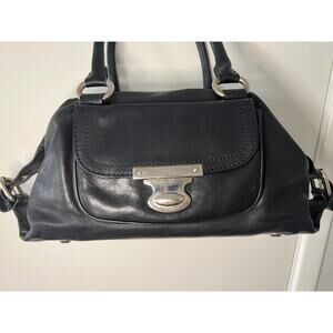 Marc Jacobs Black Leather Hobo with Silver Hardware